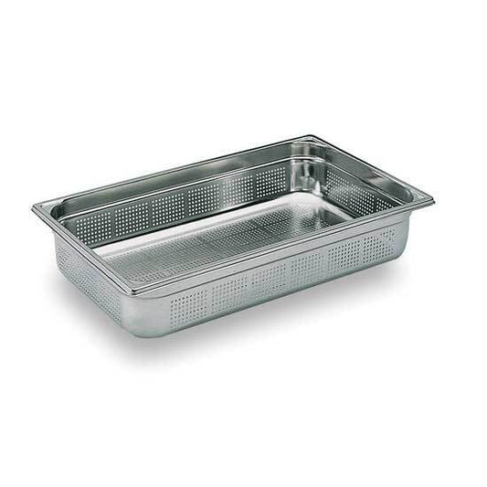 Matfer Bourgeat Stainless Steel 1/1 GN Pan - 100mm, Perforated - Kitchenly