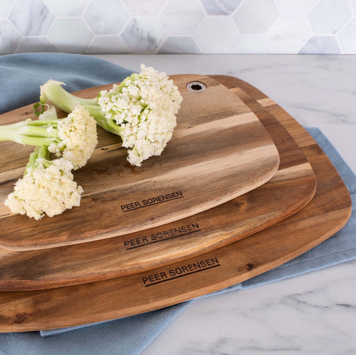 Peer Sorensen Acacia Slim Line Curved Chopping Board 32x22x1.2cm