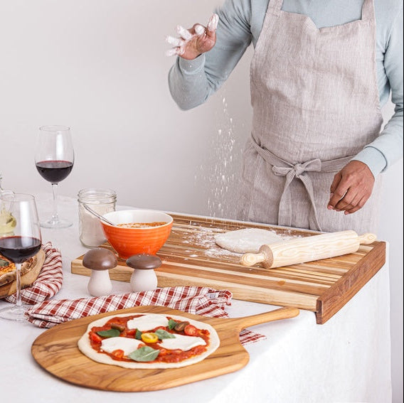TeakHaus Teak Essential Double Sided Countertop Cutting and Serving Board 54x46x2.5cm