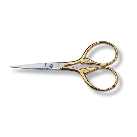 Stork Embroidery Scissors, 9cm - Gold-Plated