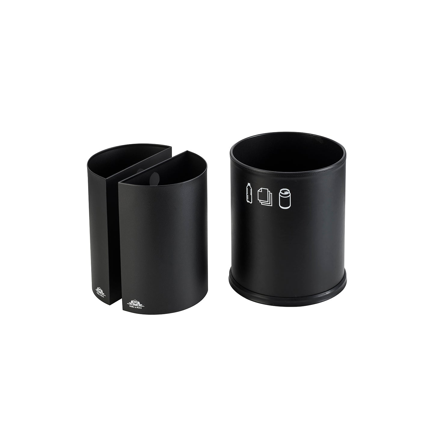 Noble & Price Round Recycle Waste Bin - 2 Sections, 3.0L