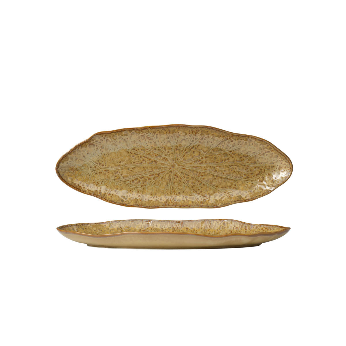 Tablekraft Fusion Lotus Oval Flared Plate - 333mm Cinnamon , Box of 4