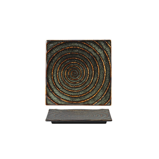 Tablekraft Fusion Square Tile Plate - 205mm, Patina, Box of 6