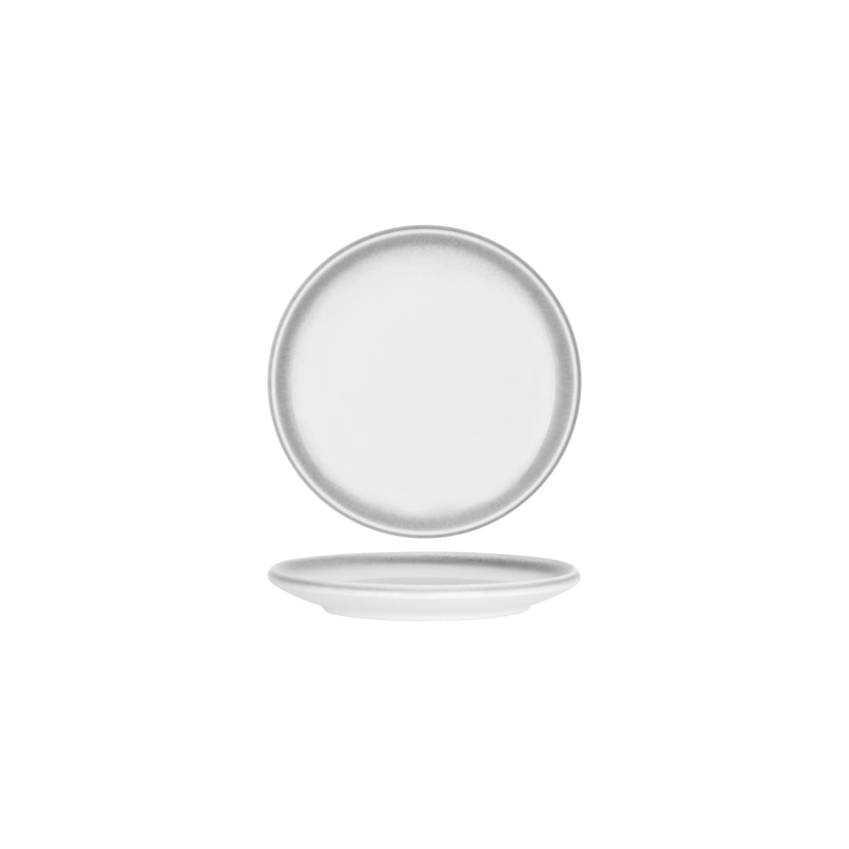 Tablekraft Bistro Round Coupe Plate 200x18mm Frosted Steel (Box of 4) - Kitchenly