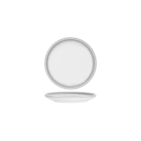 Tablekraft Bistro Round Coupe Plate 200x18mm Frosted Steel (Box of 4) - Kitchenly