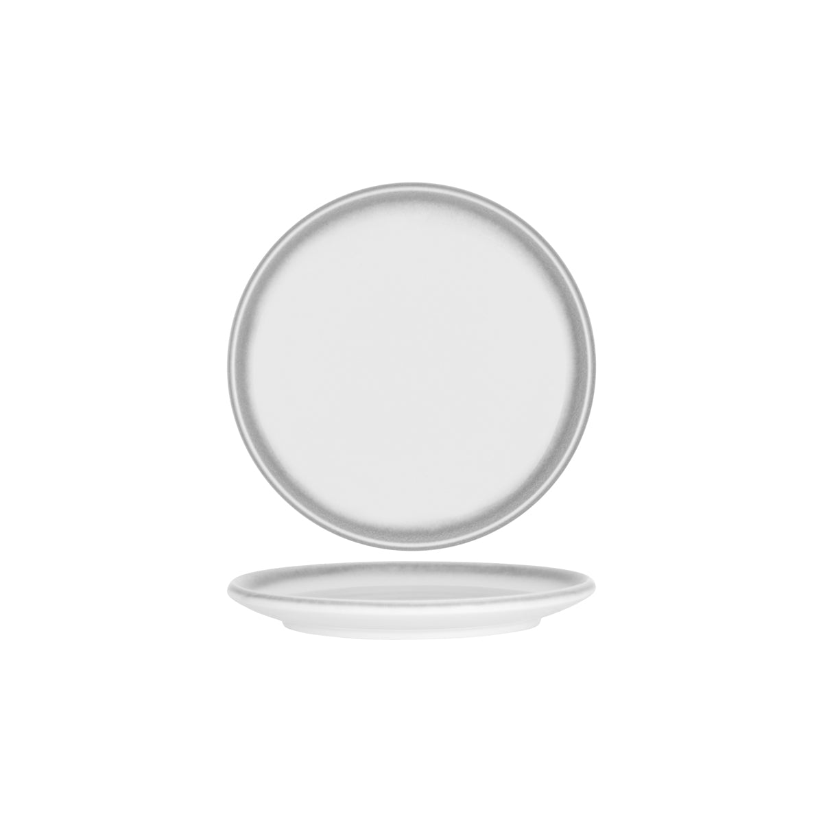Tablekraft Bistro Round Coupe Plate 245x22mm Frosted Steel (Box of 4) - Kitchenly