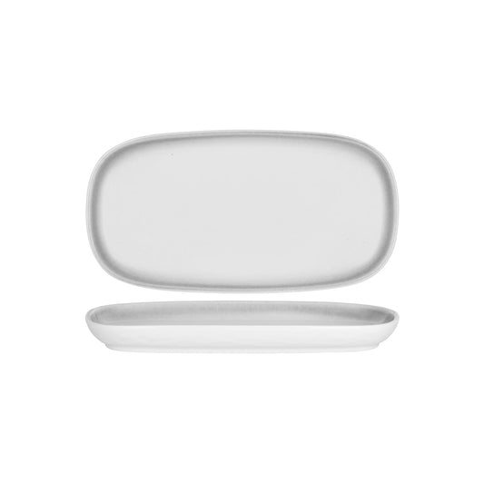 Tablekraft Bistro Rectangular Coupe Platter 350x186mm Frosted Steel (Box of 3) - Kitchenly