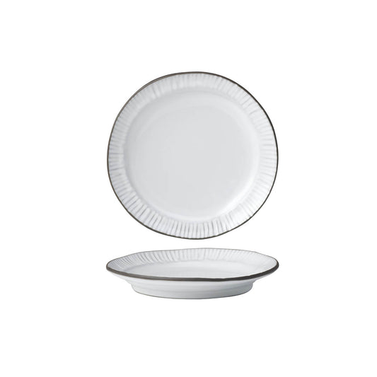 Tablekraft Linea Organics Plate with Rim - 220x35mm, White, Box of 5