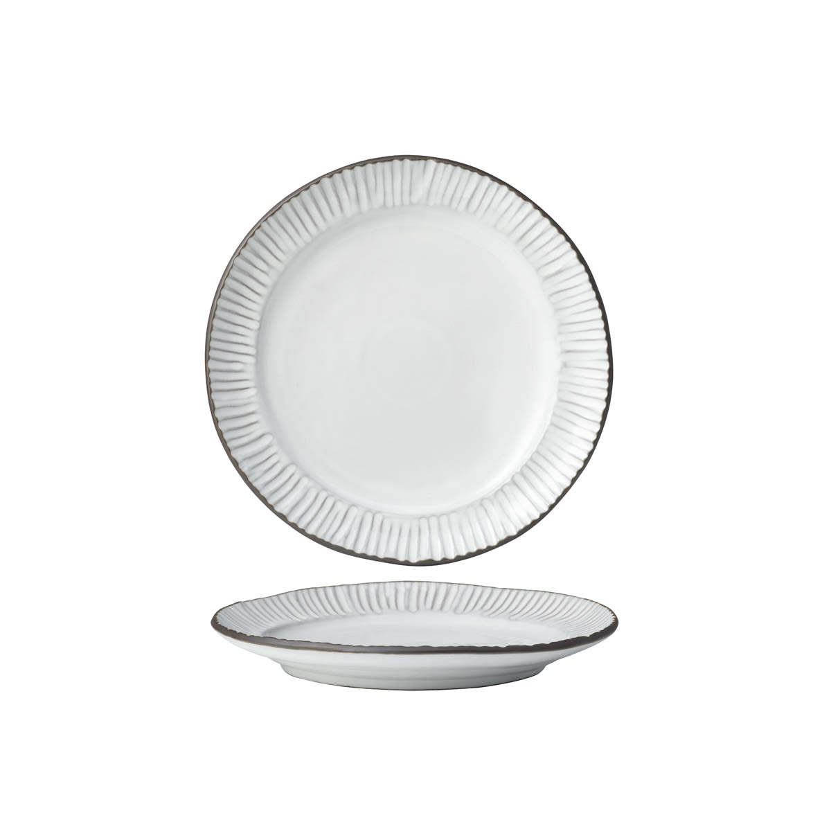 Tablekraft Tablekraft Linea Organics Plate with Rim - 260x35mm, White , Box of 5