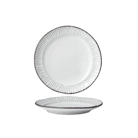 Tablekraft Tablekraft Linea Organics Plate with Rim - 260x35mm, White , Box of 5