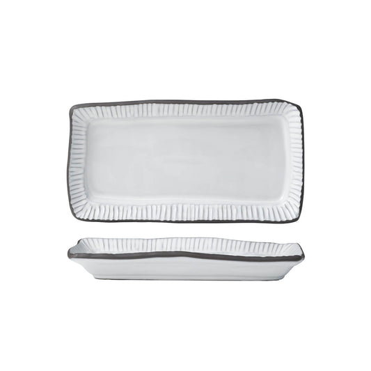 Tablekraft Linea Organics Rectangular Platter - 300x160x40mm, White, Box of 4