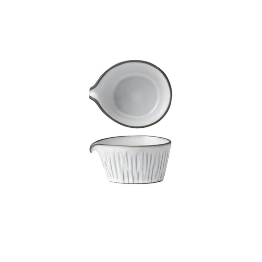 Tablekraft Linea Organics Service Bowl with Spout - 100x60mm, White, Box of 4
