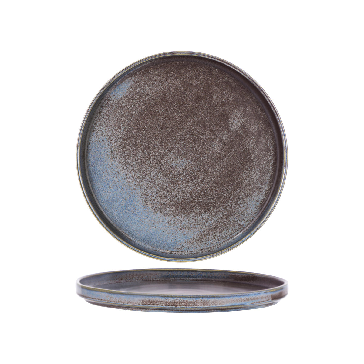 Tablekraft Urban Greystone Blue Round Rim Plate 265x25mm (Box of 3) - Kitchenly