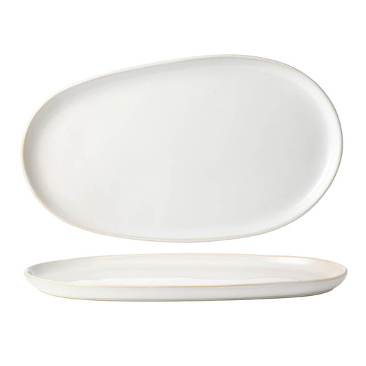 Tablekraft Urban Serve Oval Irregular Plate - 460x265mm, White