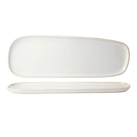 Tablekraft Urban Serve Oval Irregular Plate - 535x185mm, White, Box of 6