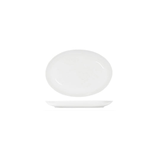 Tablekraft Core White Platter Oval Coupe Shape 230x165x22mm (Box of 6) - Kitchenly