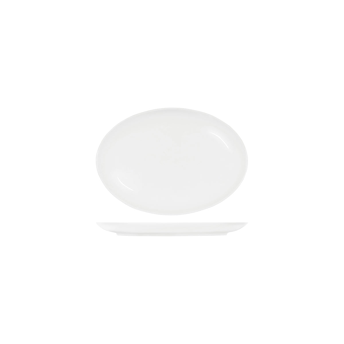 Tablekraft Core White Platter Oval Coupe Shape 255x180x23mm (Box of 4) - Kitchenly