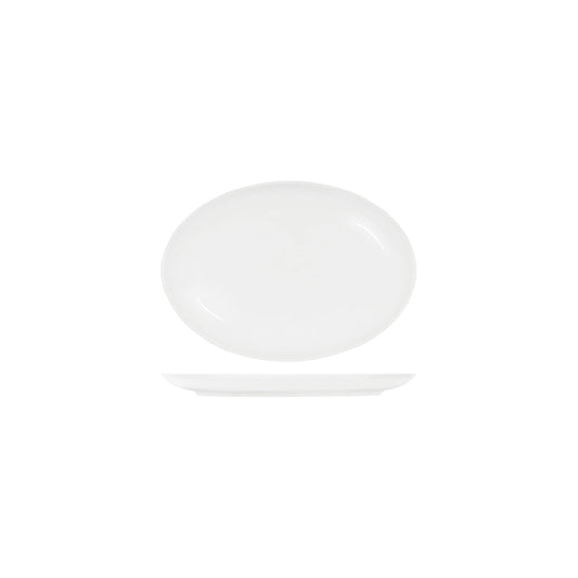 Tablekraft Core White Platter Oval Coupe Shape 255x180x23mm (Box of 4) - Kitchenly