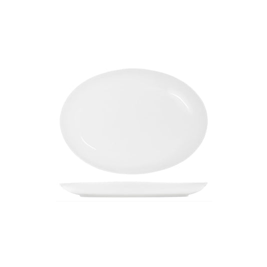 Tablekraft Core White Platter Oval Coupe Shape 355x260x35mm (Box of 3) - Kitchenly