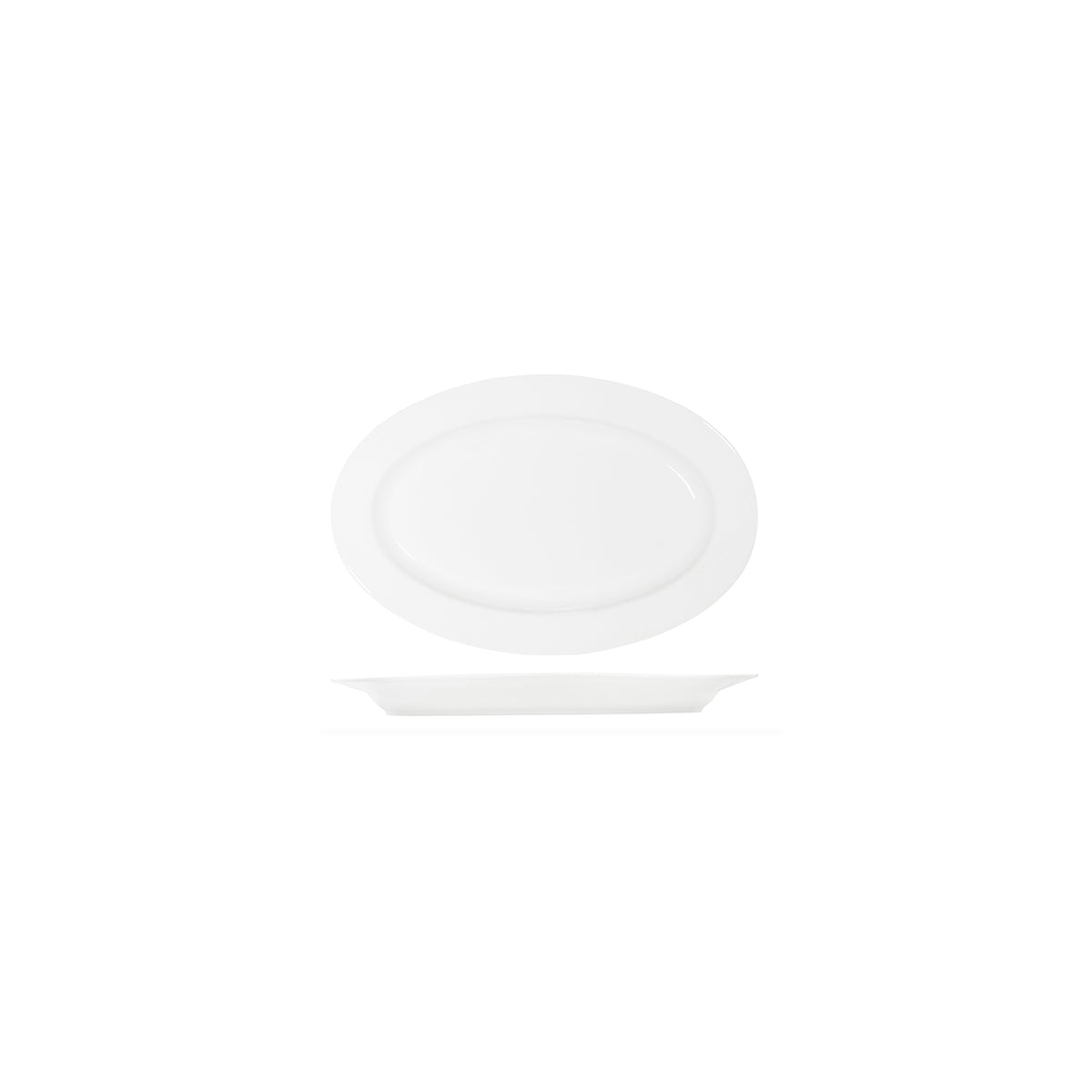 Tablekraft Core White Platter Oval Rim Shape 200x140x20mm (Box of 6) - Kitchenly