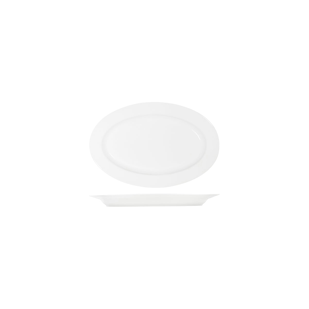 Tablekraft Core White Platter Oval Rim Shape 230x155x23mm (Box of 6) - Kitchenly