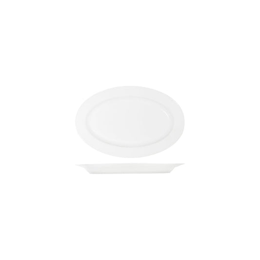 Tablekraft Core White Platter Oval Rim Shape 230x155x23mm (Box of 6) - Kitchenly