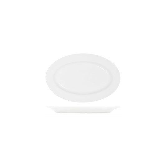 Tablekraft Core White Platter Oval Rim Shape 260x170x24mm (Box of 6) - Kitchenly