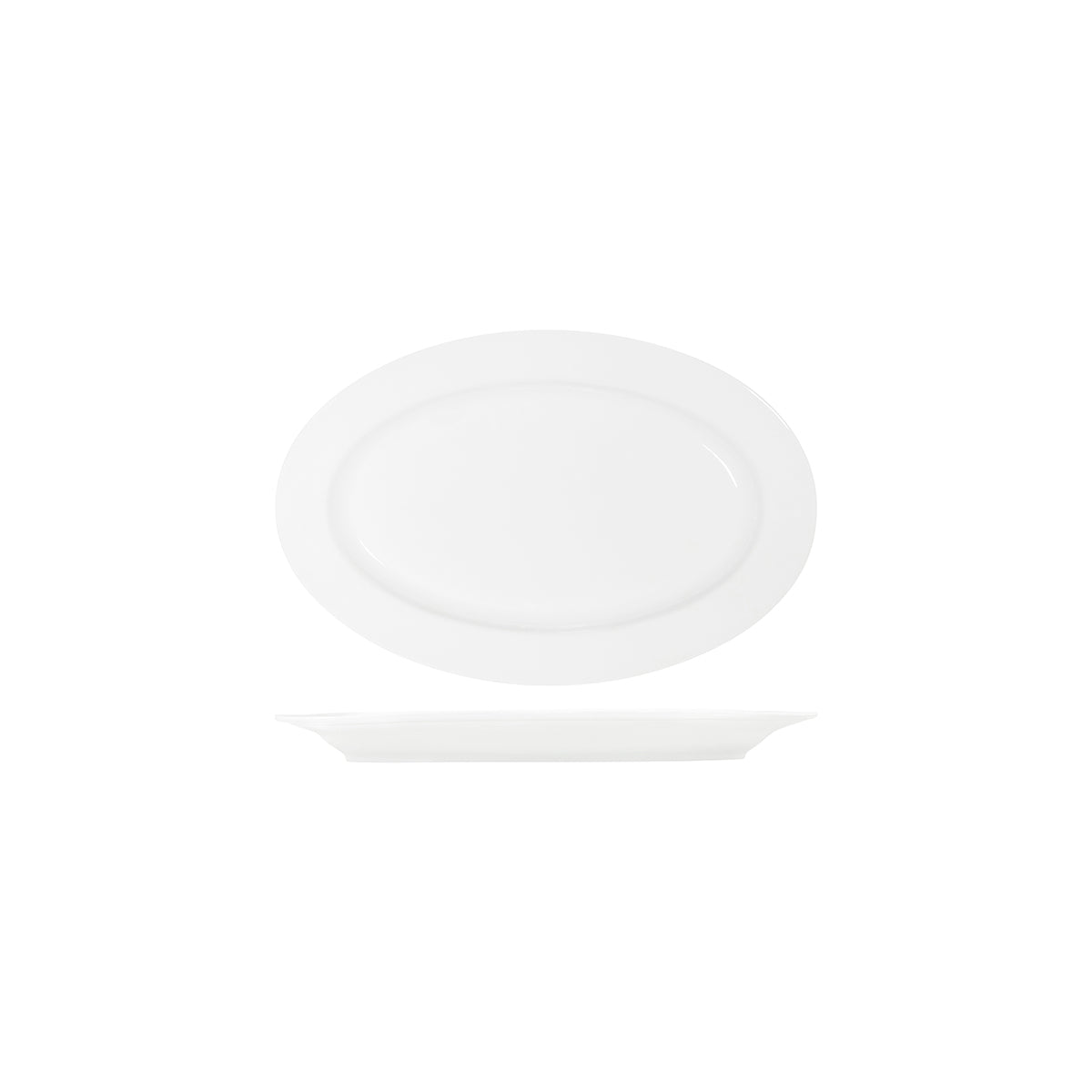 Tablekraft Core White Platter Oval Rim Shape 300x200x28mm (Box of 6) - Kitchenly