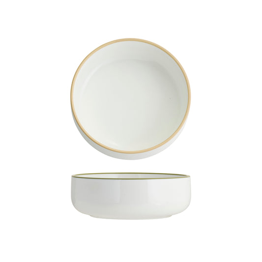 Tablekraft Core Round Deep Bowl - White/Natural Rim, 130x45mm, Box of 6
