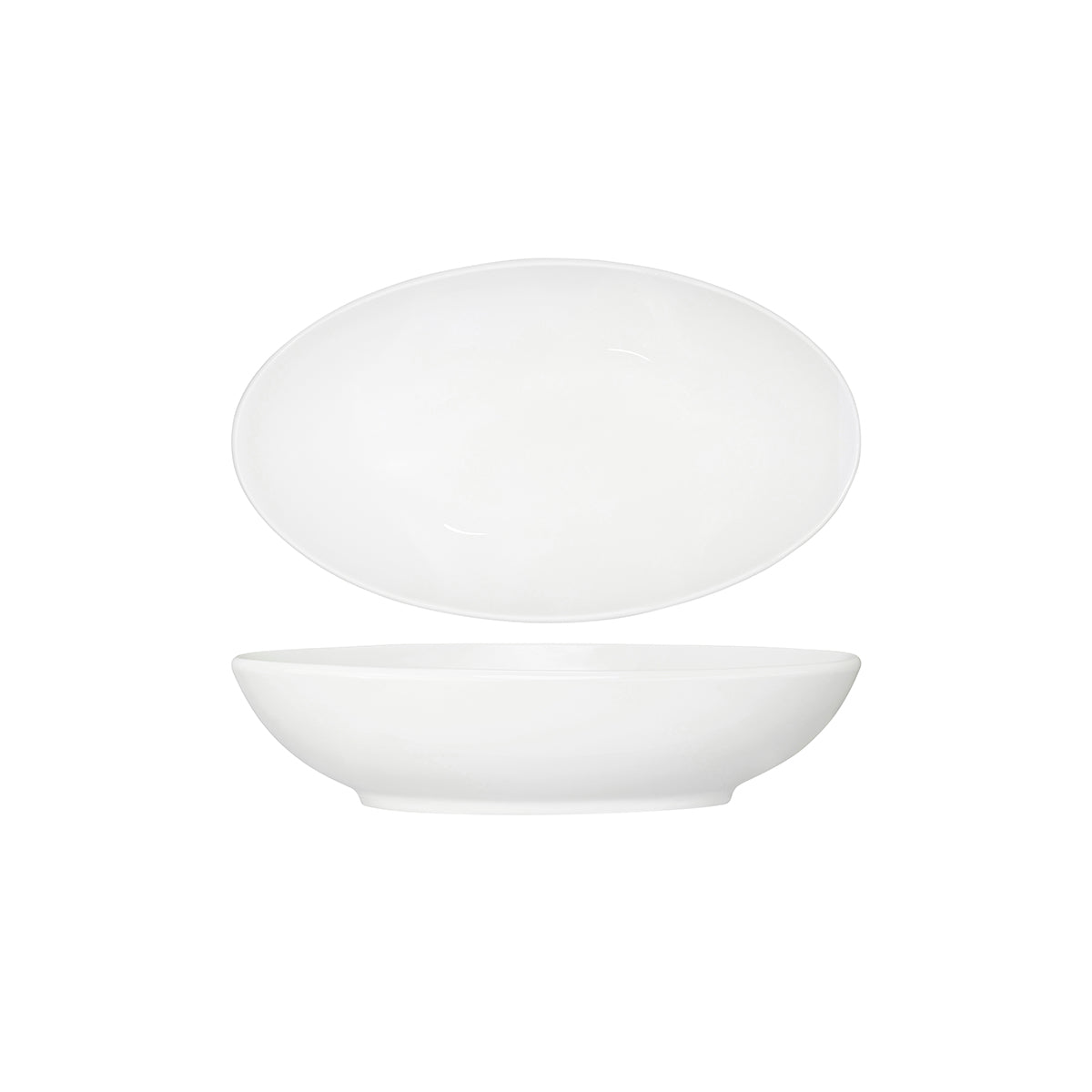 Tablekraft Core White Oval Salad Serving Bowl 380x230x90mm (Box of 2) - Kitchenly