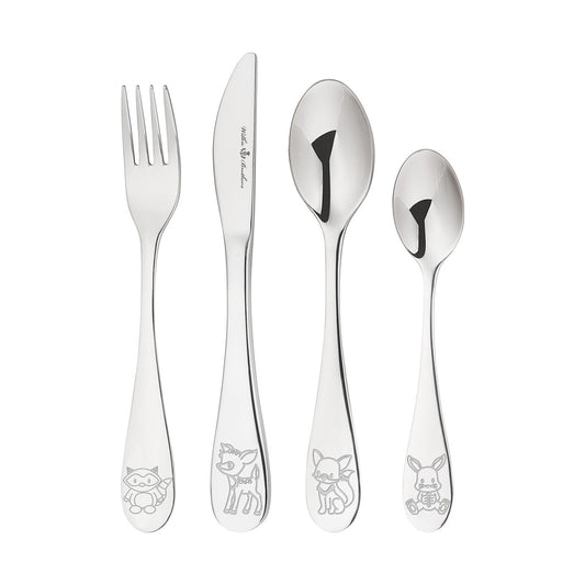 4 Piece Children's Cutlery Set - Woodland