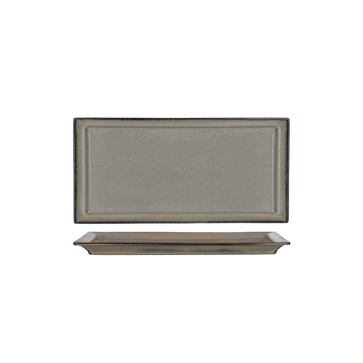 Tablekraft Artistica Canvas Rectangular Plate With Rim 390x185mm (Box of 6) - Kitchenly