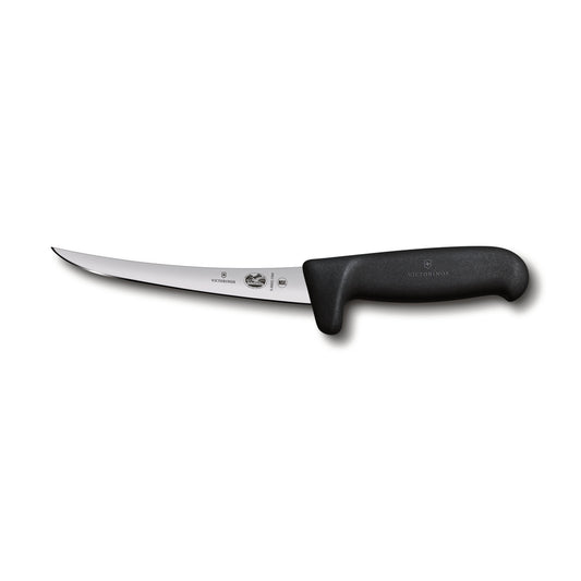 Victorinox Fibrox Boning Knife, 15cm Curved, Safety Grip, Narrow Blade