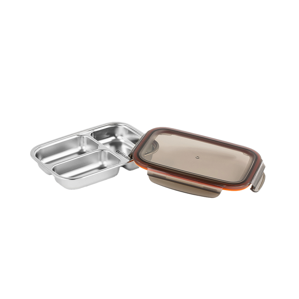 Cuitisan 3 Partition Rectangle No.4 Container - 900ml