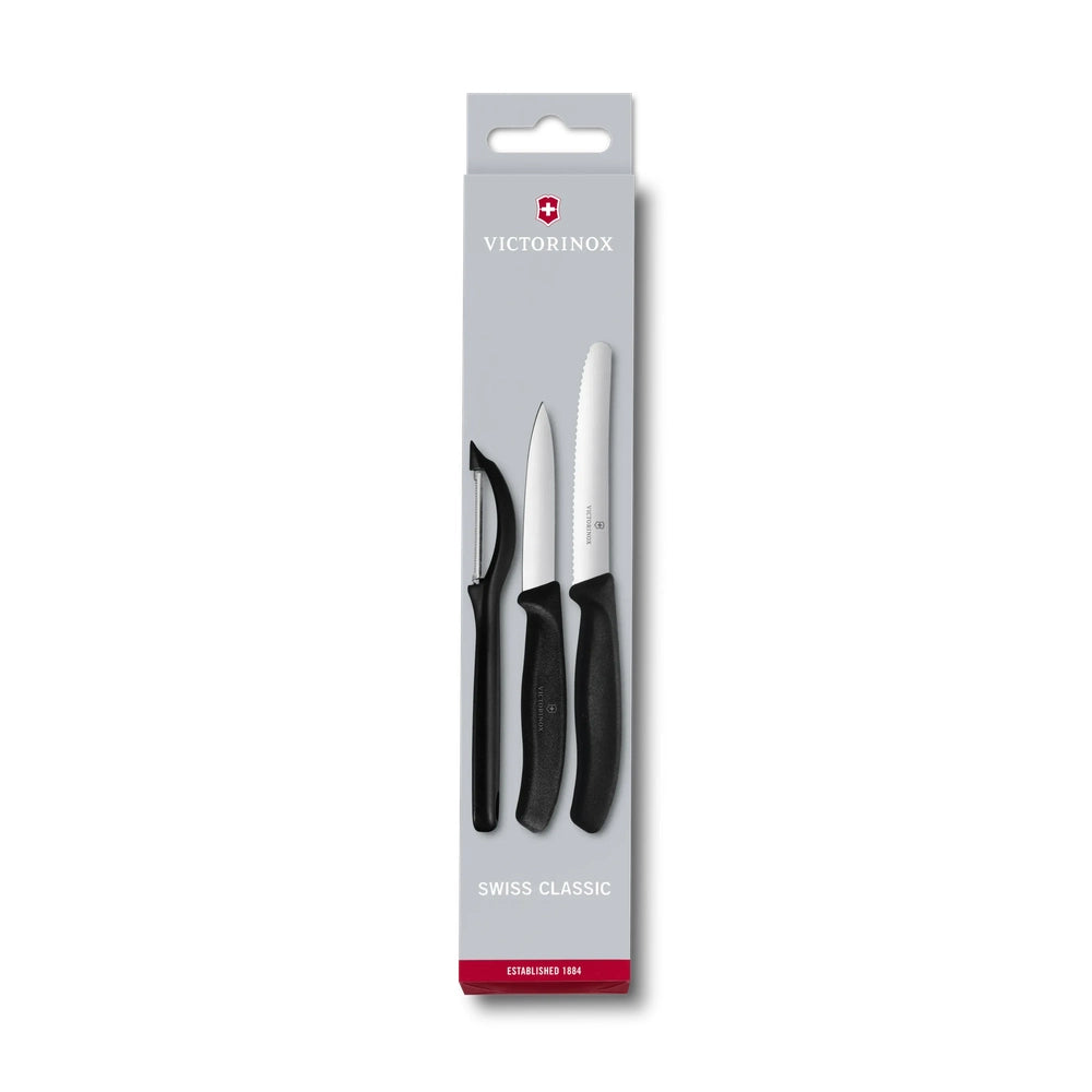 Swiss Classic Paring Knife Set with Peeler, 3 Pieces