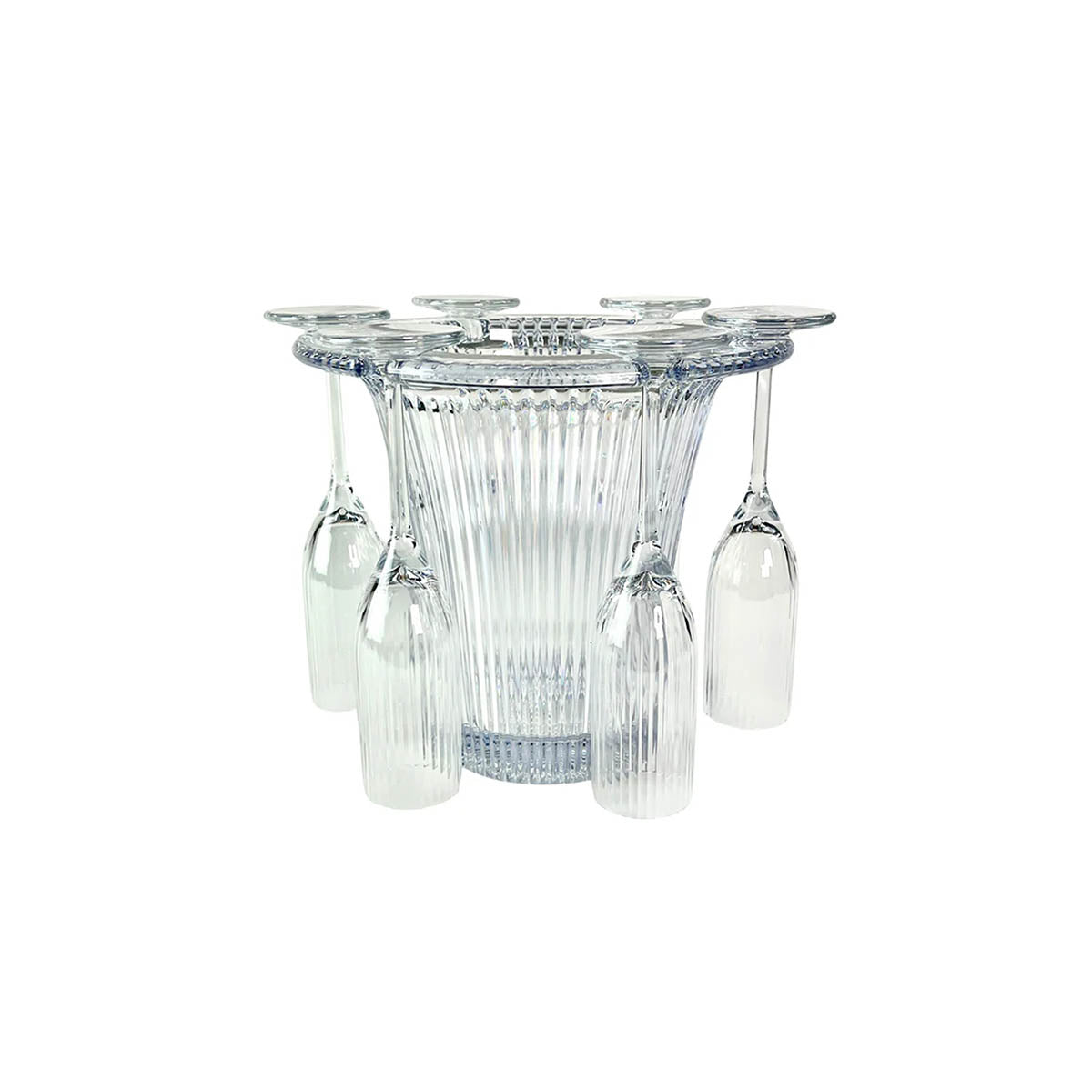 D-Still Bamboo Champagne Bucket & Flutes Set - 3.8L, 6 Flutes, 145ml