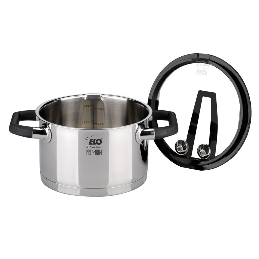 Elo "Black Pearl" High Casserole with Glass Lid - 240mm