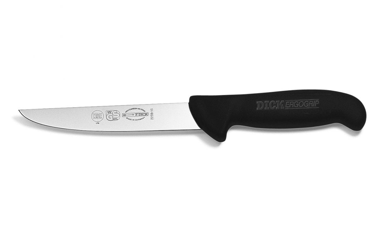 F.Dick ErgoGrip Boning Knife Wide Blade 15cm Black S-S/P - Kitchenly