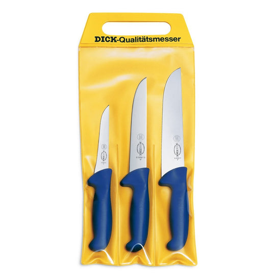 F.Dick ErgoGrip Knife Set 3pcs Blue - Kitchenly