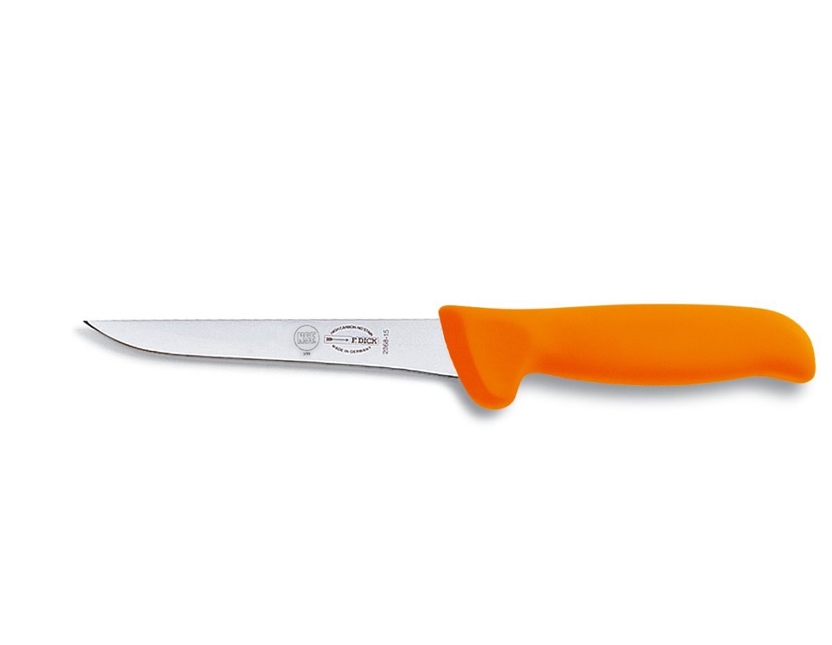 F.Dick MasterGrip Boning Knife Stiff Straight Blade 15cm Orange S-S/P - Kitchenly
