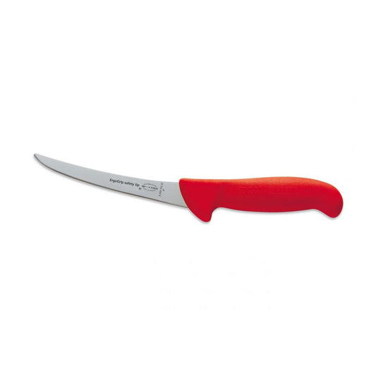 F.Dick ErgoGrip Boning Knife Curved Blade Stiff 13cm S-S/P Red - Kitchenly