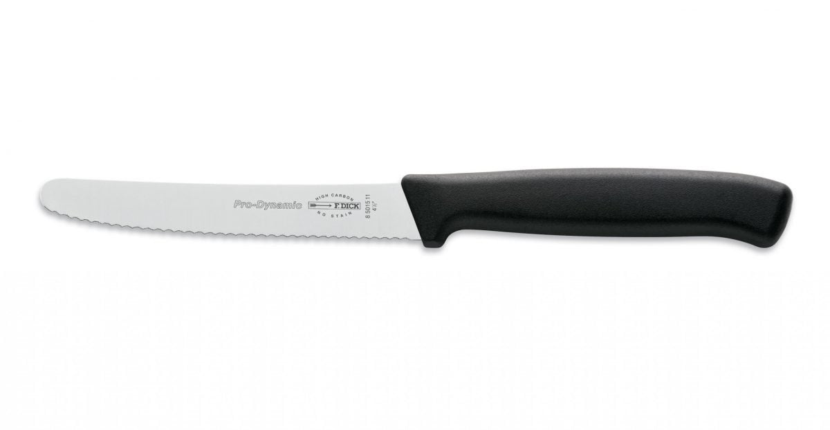 F.Dick Pro-Dynamic Utility Knife Serrated Edge 11cm Black B/P - Kitchenly