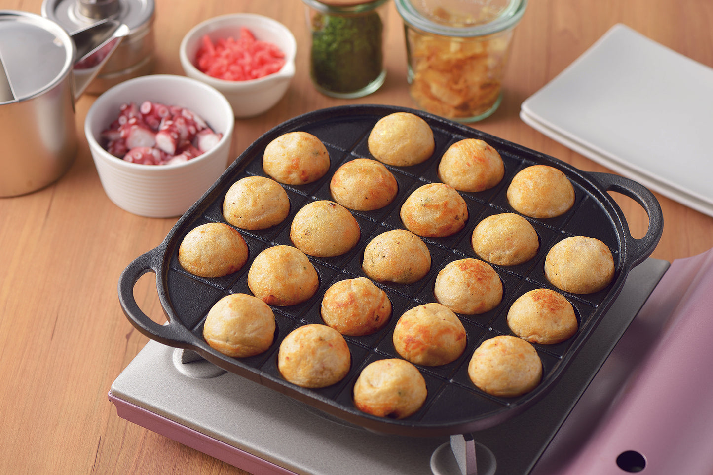 Pearl Life Cast Iron Takoyaki Octopus Ball Plate - 21 Balls