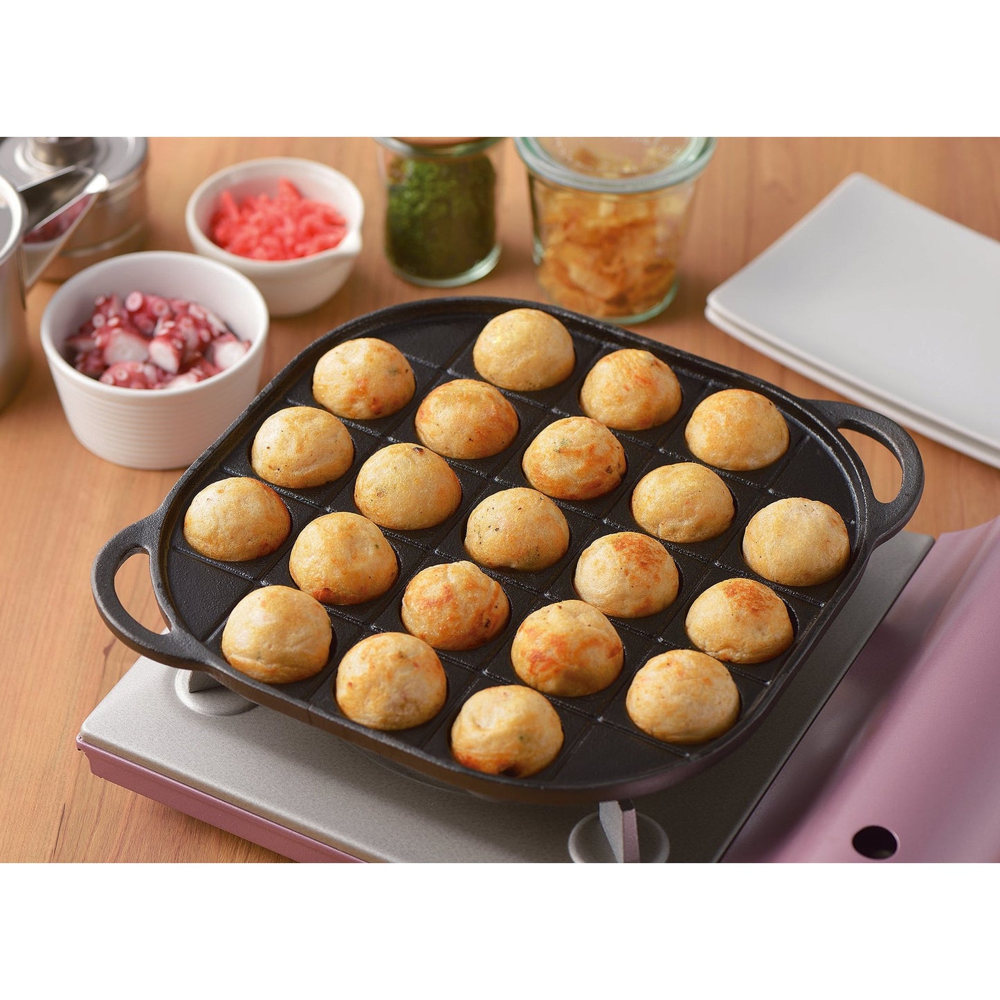 Pearl Life Cast Iron Takoyaki Octopus Ball Plate - 21 Balls