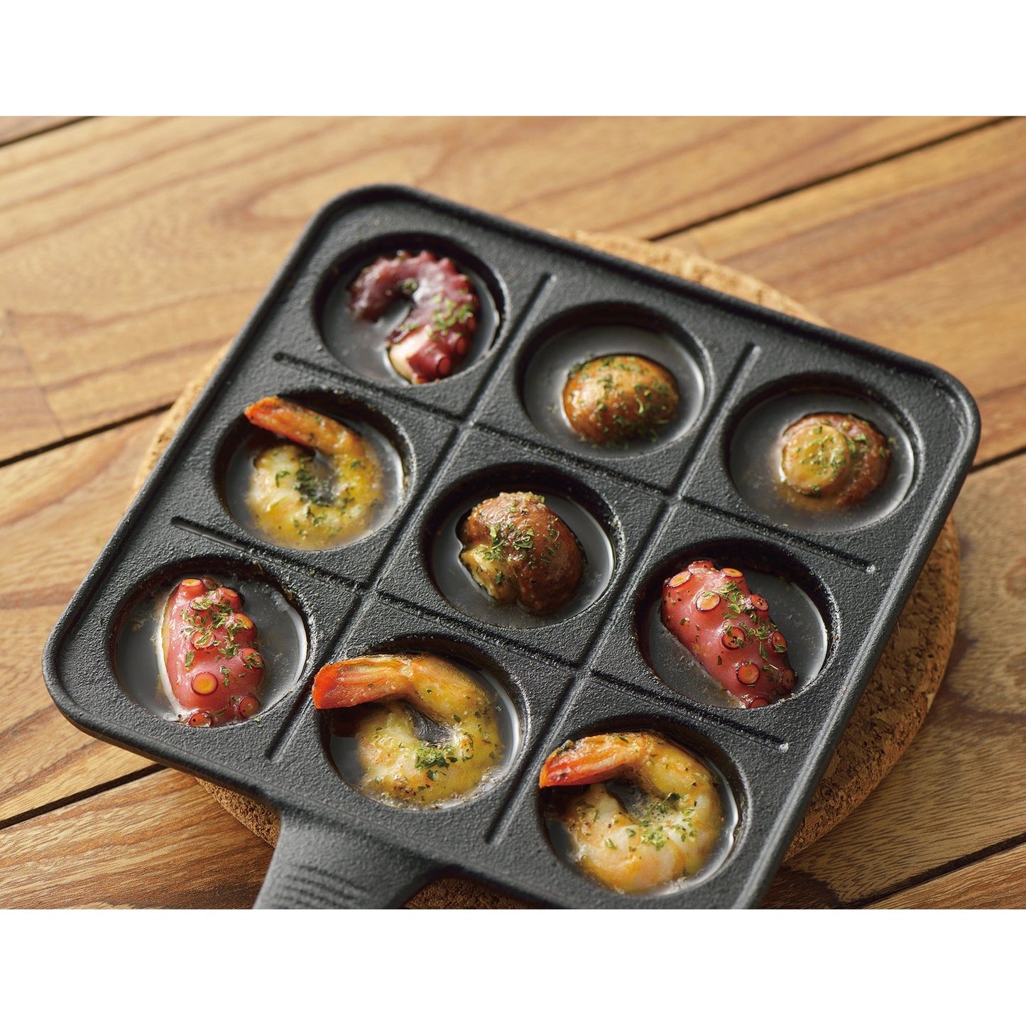 Pearl Life Cast Iron Takoyaki Octopus Ball Plate - 9 balls