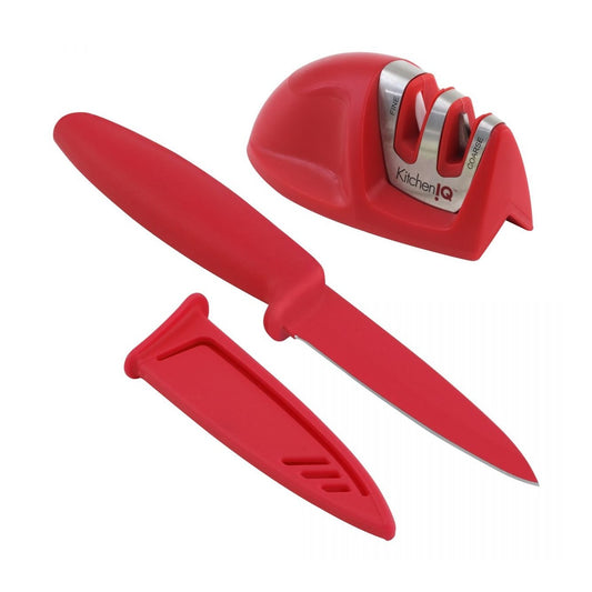 KitchenIQ Edge Grip Quick Prep Knife & Sharpener Set - Kitchenly