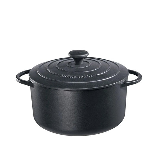 Kuchenprofi Provence Stewing Pan Round French Oven with Lid √ò 26cm Black - Kitchenly
