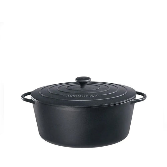 Kuchenprofi ProvenceStewing Pan Oval French Oven with Lid √ò 33cm Black - Kitchenly