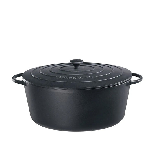 Kuchenprofi ProvenceStewing Pan Oval French Oven with Lid √ò 40cm Black - Kitchenly