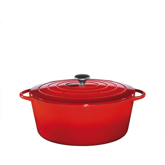 Kuchenprofi ProvenceStewing Pot Oval French Oven with Lid √ò 33cm Red - Kitchenly